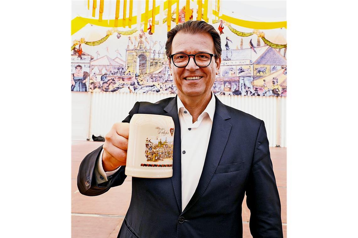 Da war die Welt in Ordnung: Michael Schmücker beim Historischen Volksfest 2022.