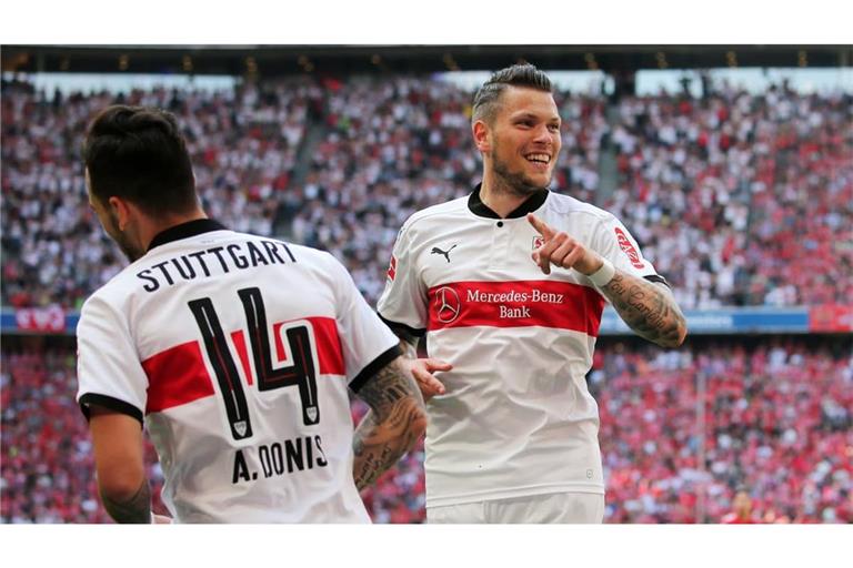 Daniel Ginczek verhalf dem VfB Stuttgart mit zwei Treffern zum 4:1-Überraschungssieg gegen den FC Bayern im Mai 2018.