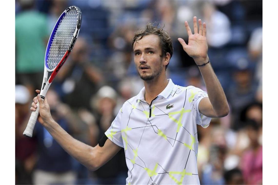 Tennis-Idol Nadal will vierten Titel bei den US Open Daniil Medwedew will Rafael Nadal im Finale der US Open das Leben schwer machen. Foto: Sarah Stier/AP
