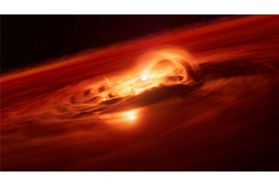 Darstellung des Einzelgänger-Planeten Cha 1107-7626.