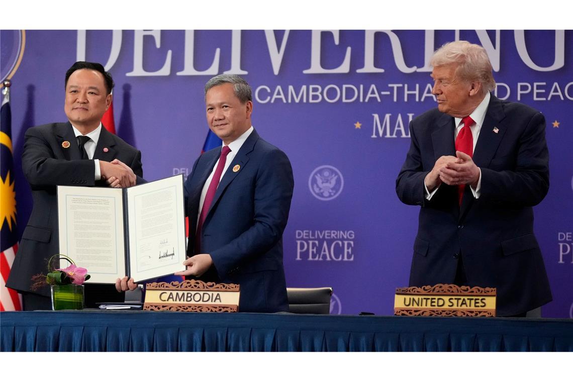 Thailand und Kambodscha besiegeln Frieden – Trump vermittelt Das Abkommen wurde im Rahmen des Asean-Gipfels in Malaysia unterzeichnet.