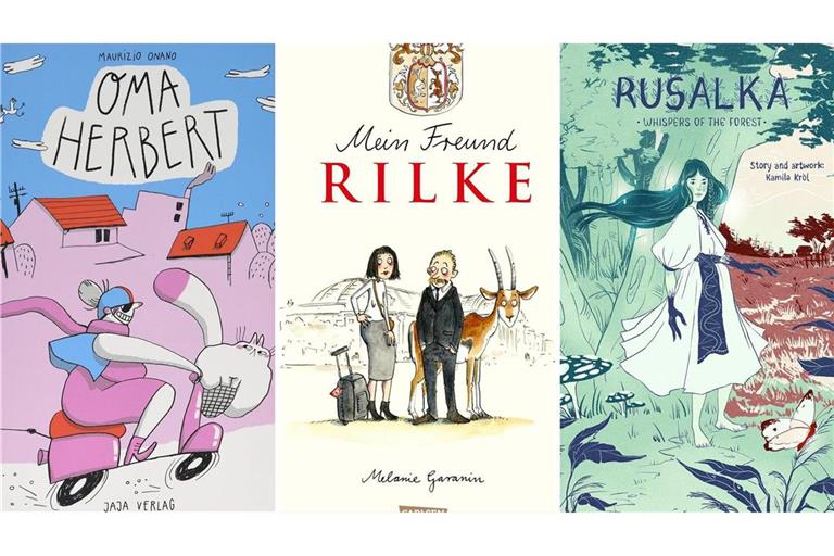 Das alles und viel mehr sind die Stuttgarter Comictage: Maurizio Onanos „Oma Herbert“, Malnie Garanins „Mein Freund Rilke“ und Kamila Kròls „Rusalka“.