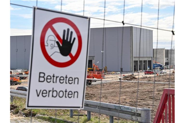Das Baugelände der Tesla Gigafactory östlich von Berlin. Foto: Patrick Pleul/dpa-Zentralbild/dpa