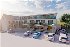 Das Bebauungskonzept der Ettle&Stuhlmann GmbH sieht 18 Wohnungen in zwei Gebäuden vor. Visualisierung: Ettle&Stuhlmann GmbH