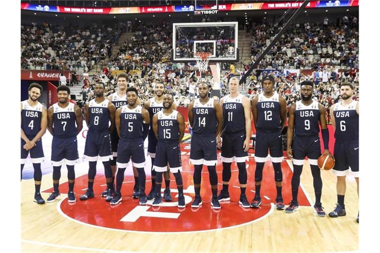 Das bei der WM enttäuschende Basketballteam der USA schloss das Turnier in China auf Rang sieben ab. Foto: Ding Ting/XinHua