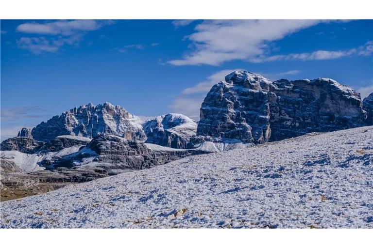 Das Bergmassiv Cima Undici – Elferkofel – beim Dolomitenort Comelico Superiore: Nahe der Berti-Hütte kam es zu einem gewaltigen Bergsturz.