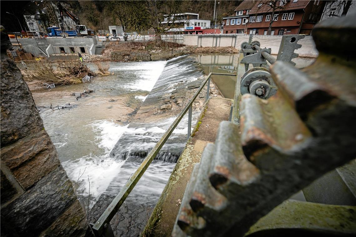 Das Biegelwehr stellt ein Hindernis für Fische dar, die zum Laichen flussaufwärts schwimmen wollen. Foto: A. Becher