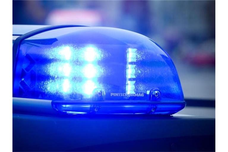 Das Blaulicht an einem Polizeiauto leuchtet. Foto: Patrick Pleul/Archivbild