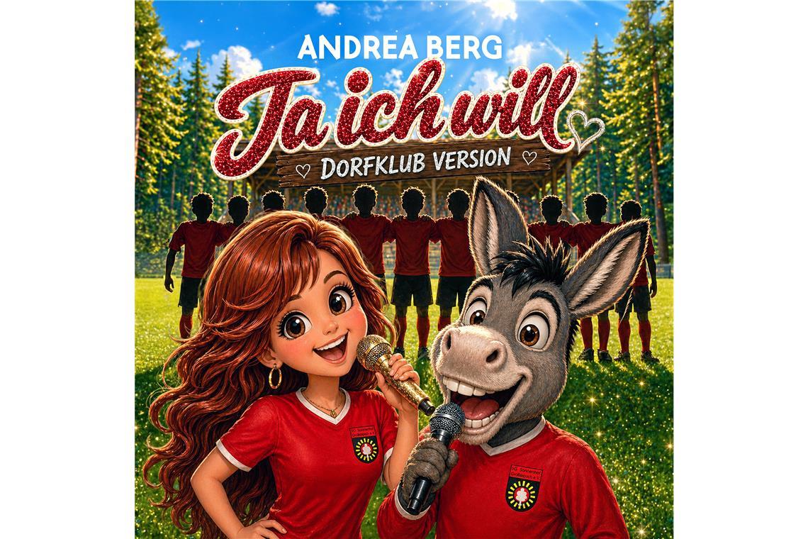 Das CD-Cover zur neuen Dorfklub-Hymne zeigt auch das Maskottchen Andile. Foto: Bergrecords