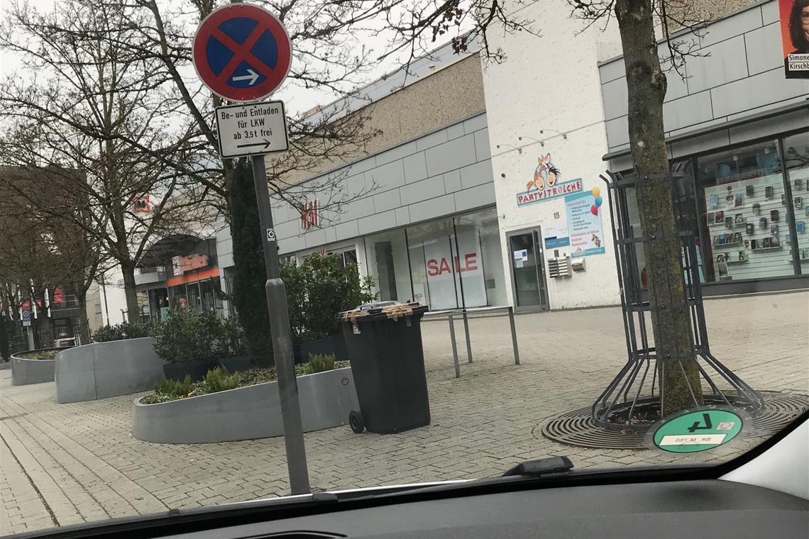 Das Corpus Delicti wurde vom verärgerten Altstadtrat Volker Müller aus dem Auto heraus fotografiert. Foto: privat