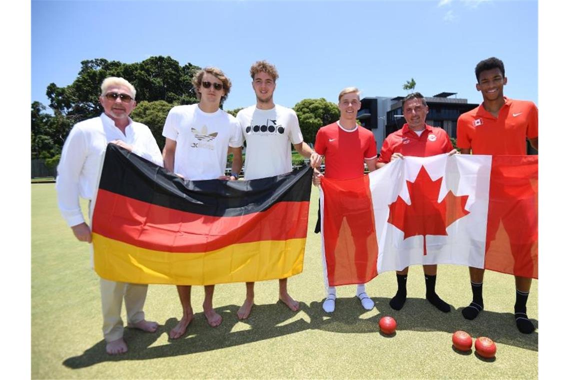 Neustart in Australien: Zverev und Co. beim ATP Cup Das deutsche Team um Kapitän Boris Becker, Alexander Zverev und Jan-Lennard Struff (l-r) trifft unter anderem auf Kanada. Foto: Dan Peled/AAP/dpa