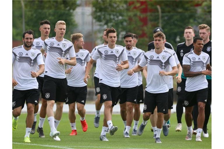 Das deutsche U21-Team beim Training in Fagagna. Foto: Cézaro De Luca