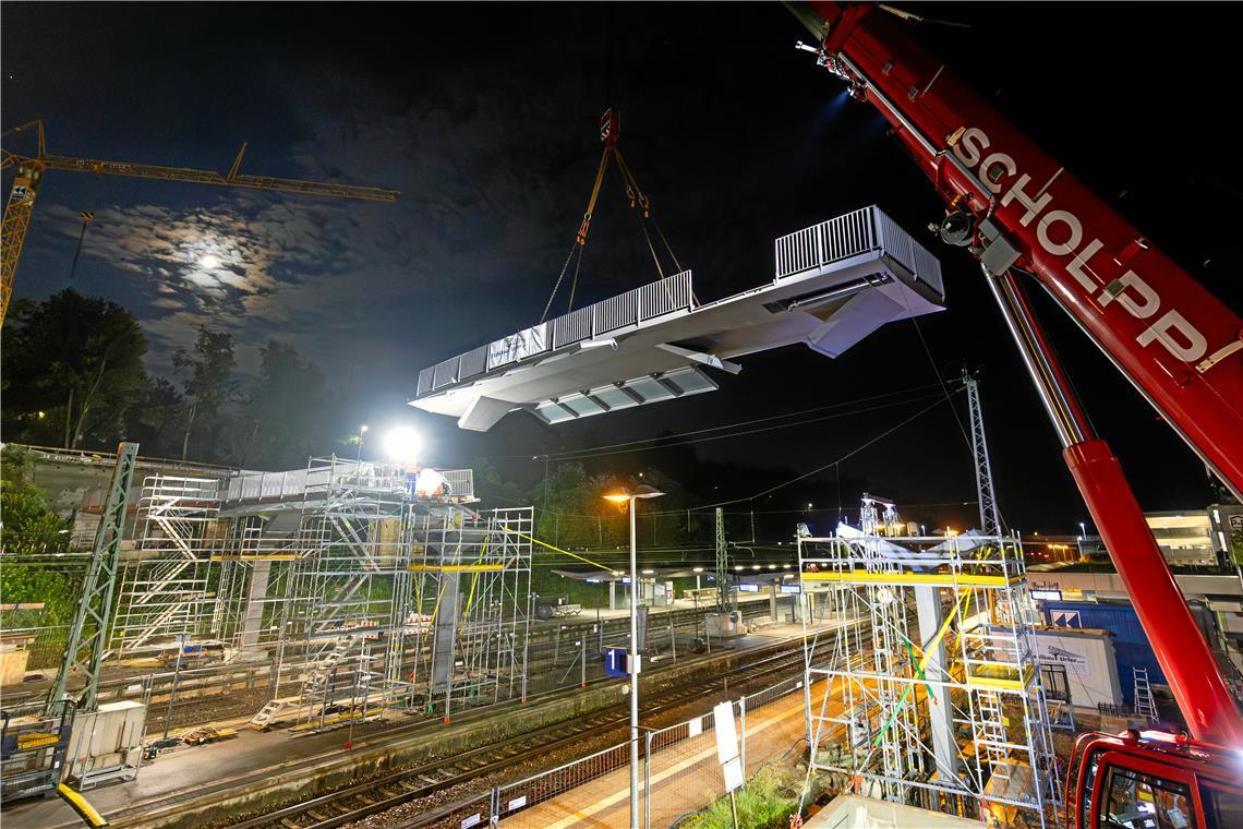 Drittes Element der neuen Backnanger Stadtbrücke eingesetzt