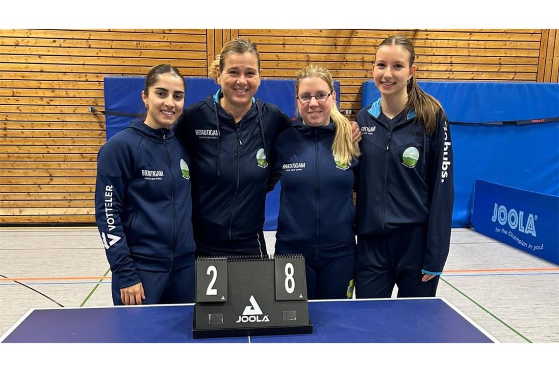 Das erfolgreiche Quartett des TSV Korntal: Shima Safaei, Spielertrainerin Szilvia Kahn, Edina Toth und Milla Pardela (li.).