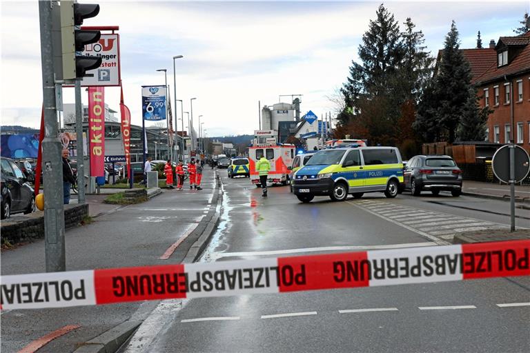 Das Gebiet um die Stuttgarter Straße wurde weiträumig abgesperrt.