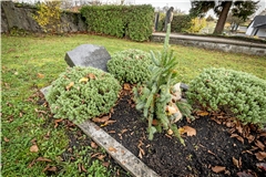 Das Grab von Fritz Notter soll ein Mahnmal für Frieden sein. Der Enkel des Gefallenen hält so die Erinnerung an ihn wach. Foto: Alexander Becher