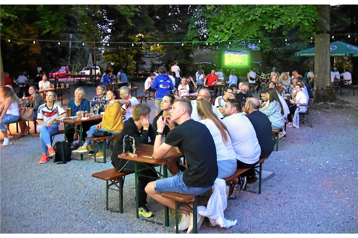 Das gut besuchte Waldheim, Public Viewing im Waldheim beim EM-Spiel Frankreich g...