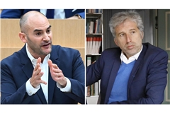 Das Haus von Finanzminister Danyal Bayaz (li., Grüne) hat den Hebesatz-Korridor bei der Grundsteuer B für Tübingen erhöht. OB Boris Palmer (parteilos) sieht einen höheren Wert als aufkommensneutral an.