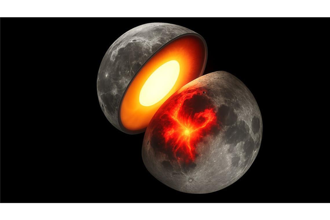 Warum die eine Hälfte des Mondes wärmer und weicher ist als die andere Das Innere des Mondes ist auf der uns zugewandten Seite weicher und wärmer als auf der Rückseite, wie neue Analysen enthüllen. Die Gründe dafür sind im Innern des Erdtrabanten zu finden.