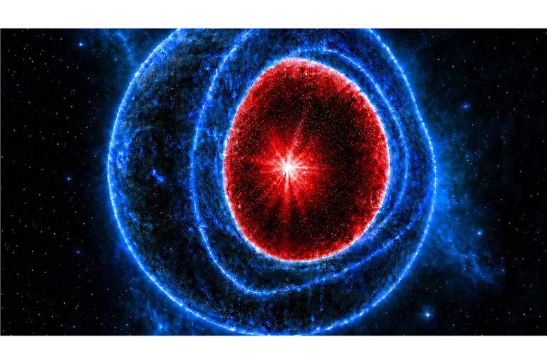 Das Innere eines Gravasterns: Ein expandierendes Mini-Universum könnte ein Gegenwicht zur kollabierenden Materie eines Sterns bilden und so zu einem stabilen Gravastern führen.