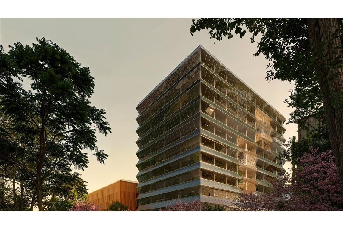 IPAI – der Campus der Zukunft Das IPAI-Hochhaus: das Zentrum für die Partner und Mitglieder. Hier befinden sich die Büroflächen und Besprechungsräume.