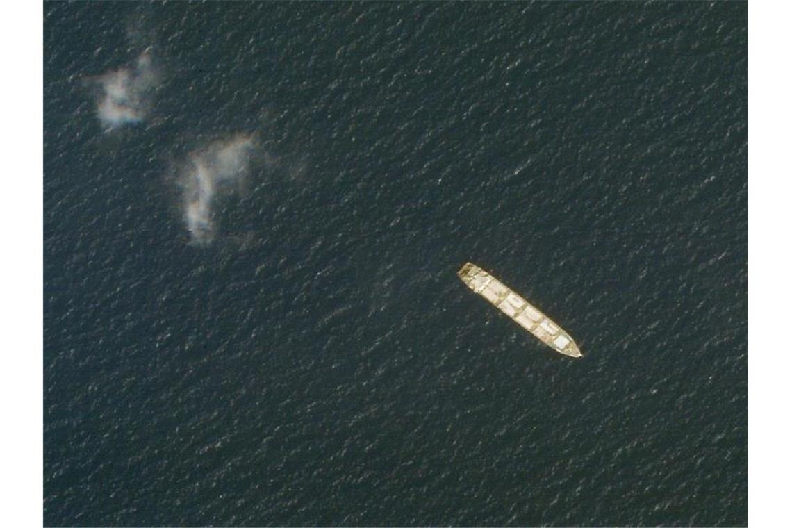 Das iranische Frachtschiff liegt im Roten Meer vor der Küste des Jemen. Foto: -/Planet Labs Inc./AP/dpa