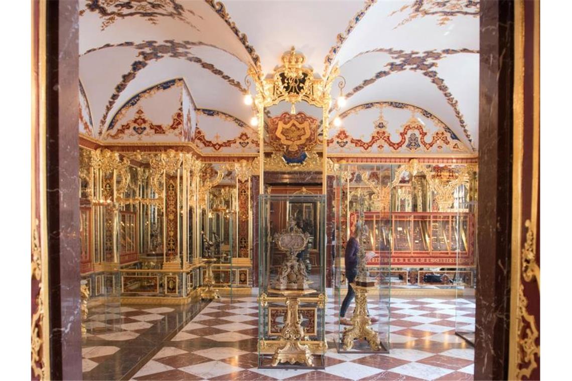 Das Juwelenzimmer im Historischen Grünen Gewölbe im Dresdner Schloss. Foto: Sebastian Kahnert/dpa-Zentralbild/dpa