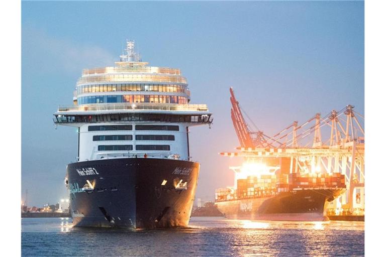 Das Kreuzfahrtschiff „Mein Schiff 2“ im Hamburger Hafen. Foto: Daniel Bockwoldt/dpa