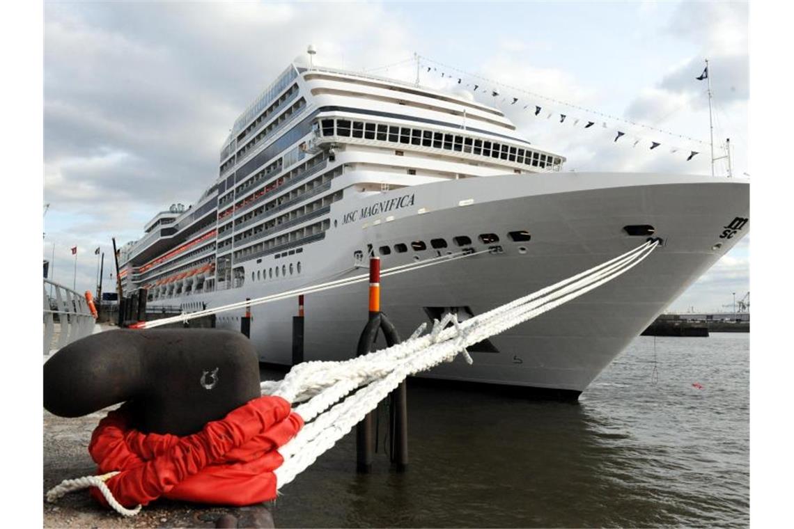 Das Kreuzfahrtschiff „MSC Magnifica“ im Hafen von Hamburg. Foto: picture alliance / Maurizio Gambarini/dpa