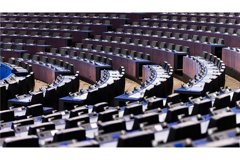 Das leere Plenum im Europaparlament vor Beginn der Sitzung. Doch auch danach war das Interesse der Abgeordneten an dem Thema Zukunft Europas nicht sonderlich groß.