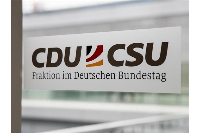 Das Logo der CDU/CSU Fraktion im Bundestag. Foto: Michael Kappeler/dpa/Archiv