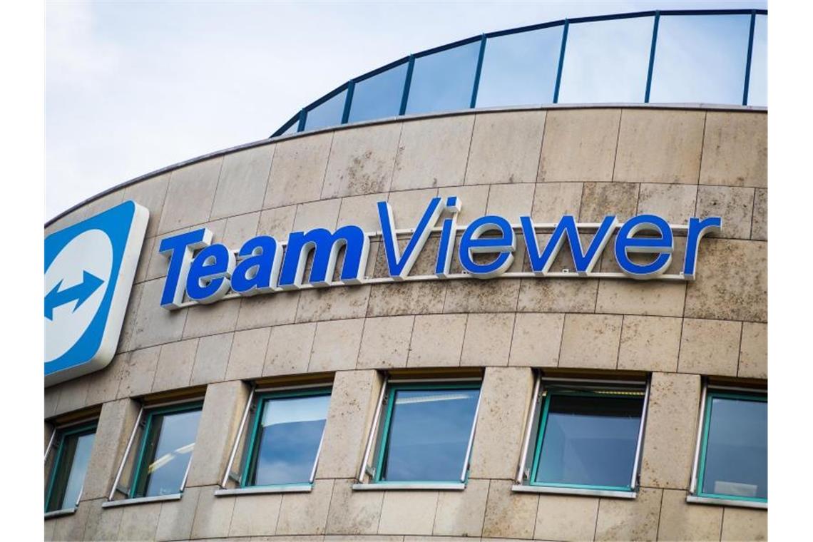 Das Logo der TeamViewer GmbH. Foto: Christoph Schmidt/Archivbild