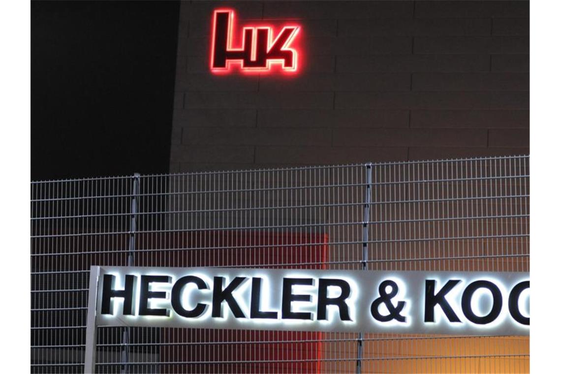 Das Logo des Waffenherstellers Heckler & Koch. Foto: Wolf von Dewitz/Archivbild