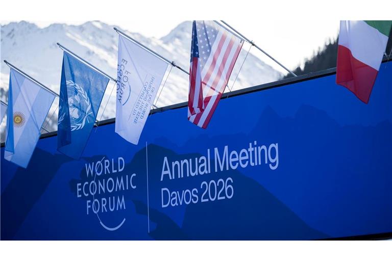 Das Logo des World Economic Forums (WEF) vom 56. Jahrestreffen in Davos.