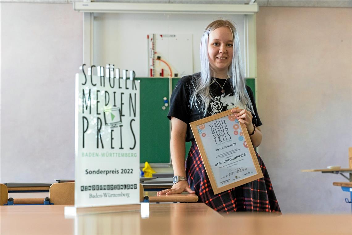 Nikita Denissov aus Weissach im Tal gewinnt den Schülermedienpreis Das Musikvideo hat Nikita Denissov ihrer eigenen Geschichte gewidmet. Foto: Alexander Becher