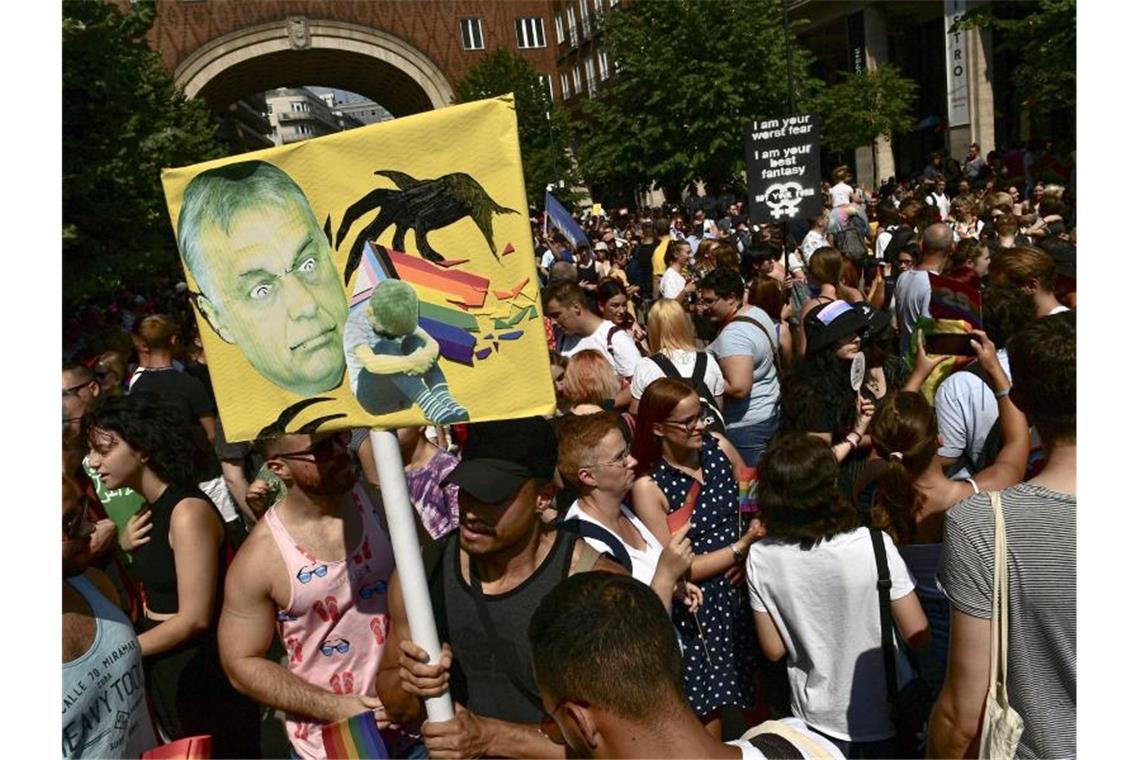 Orban schränkt Verkauf von „anstößigen“ Kinderbüchern ein Das neue Gesetz Orbans hatte im In- und Ausland für Proteste gesorgt. Foto: Anna Szilagyi/AP/dpa
