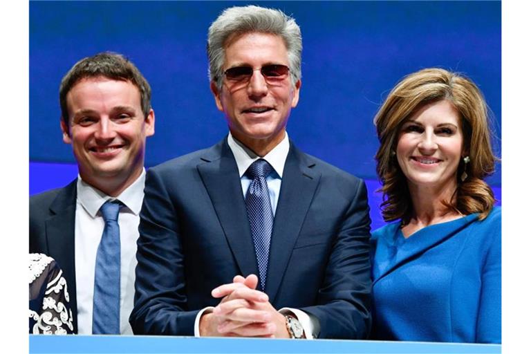 Das neue Vorstandsmitglied, Christian Klein, Vorstandssprecher McDermott und Vorstandsmitglied Jennifer Morgan. Foto: Uwe Anspach/dpa