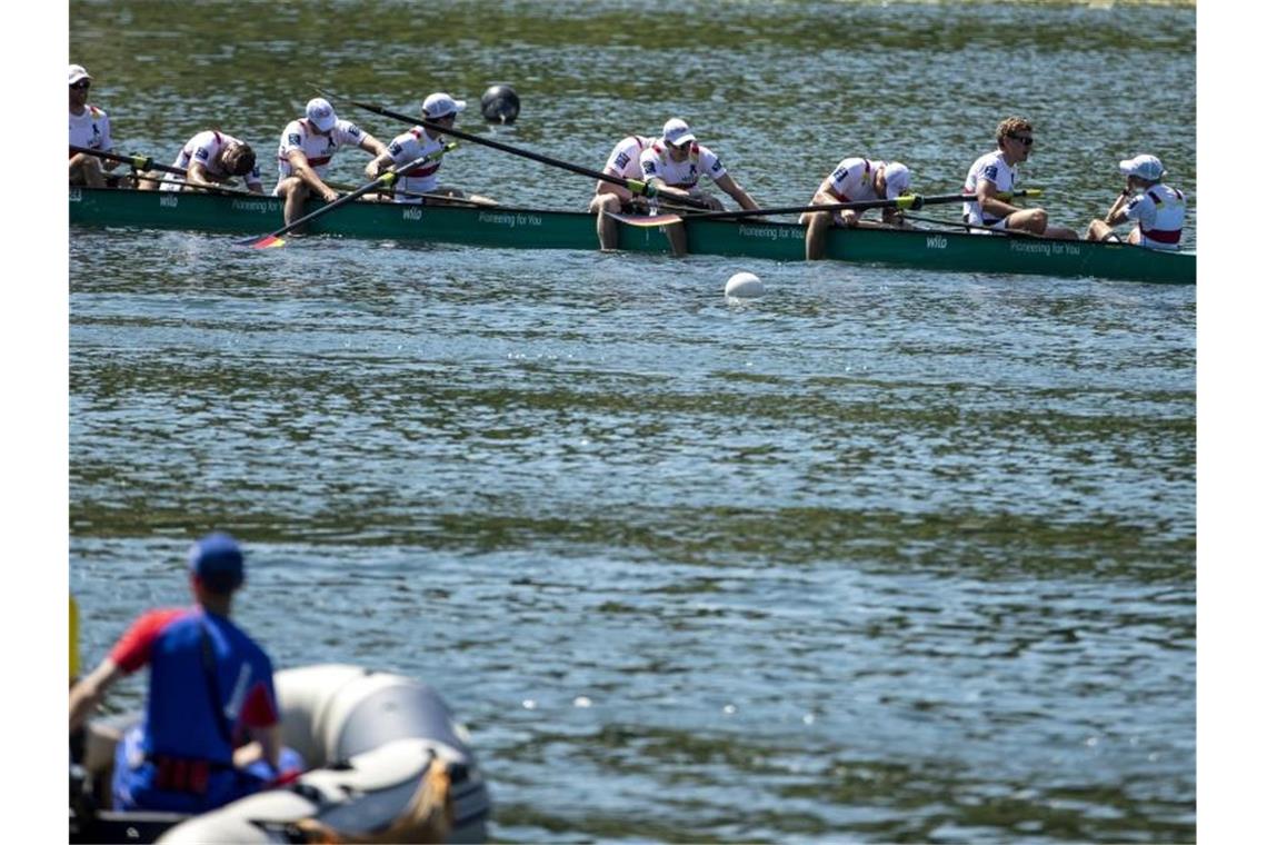 EM-Gold in Königsdisziplinen: Einer und Achter triumphieren Das Paradeboot des Deutschen Ruderverbandes, der Achter, hat seinen EM-Titel erfolgreich verteidigt. Foto: Alexandra Wey/KEYSTONE