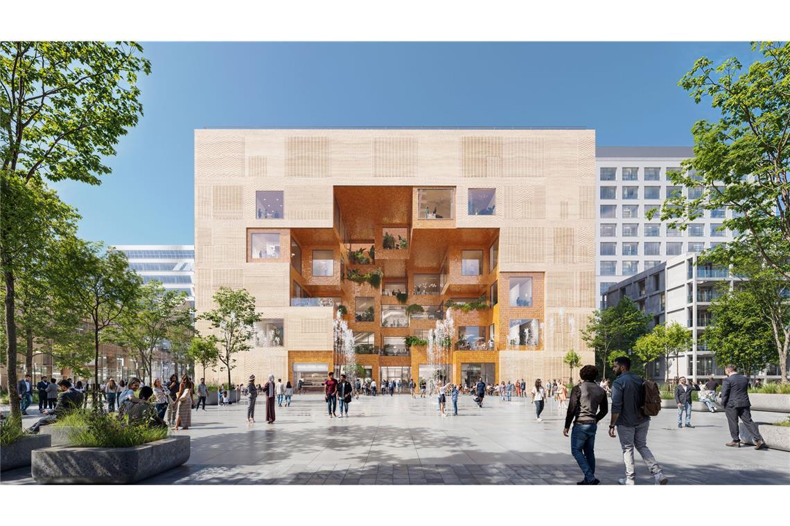 IPAI – der Campus der Zukunft Das Restaurant: mehr als 1000 Menschen sollen hier einen Sitzplatz zum Mittagessen oder für Meetings haben.