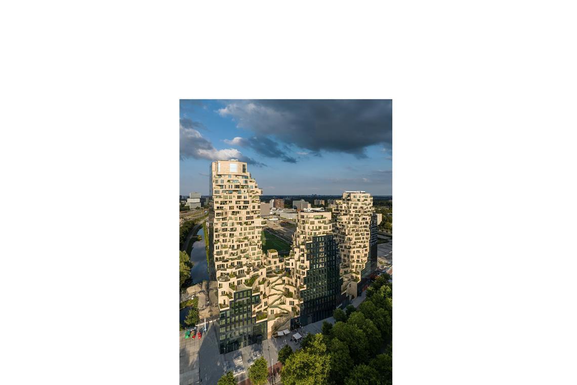 Das beste Hochhaus der Welt Das Rotterdamer Büro MVRDV hat noch einen Finalisten entworfen und zwar im Heimatland Niederlande – das 100 Meter hohe Valley in Amsterdamm ein Wohn- und Geschäftshaus mit rund 200 Wohnungen.