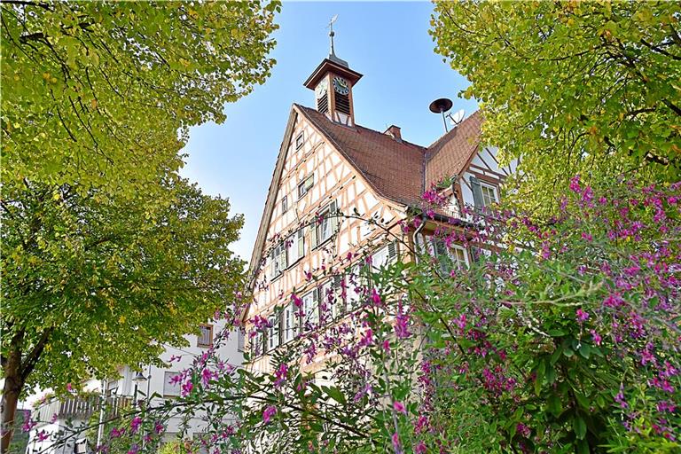 Das Steinbacher Rathaus sieht hübsch aus, ist aber in schlechtem Zustand. Archivfoto: A. Becher