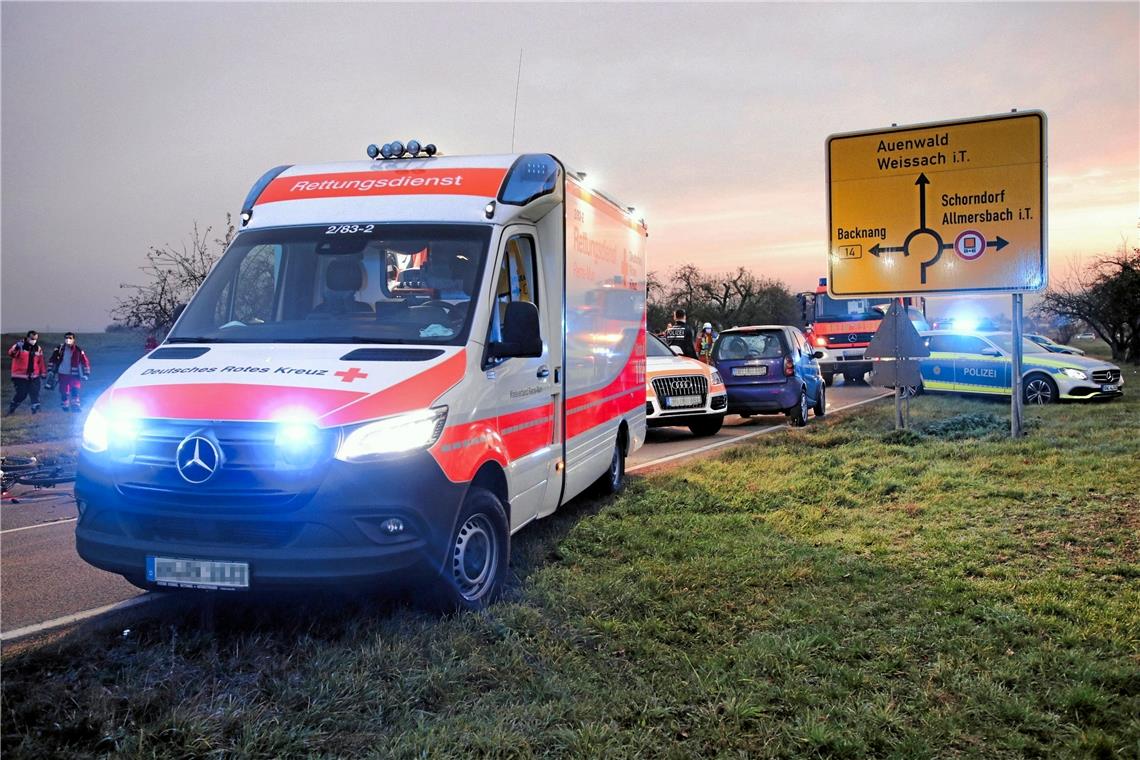 Das Team des DRK-Rettungsdiensts bezeichnet den Einsatz bei dem schweren Unfall am Donnerstag vergangener Woche mit einem Radfahrer als außergewöhnlich. Es dankt den Ersthelfern, die in dieser Ausnahmesituation richtig und verantwortungsvoll gehandelt hätten. Foto: 7aktuell/K. Lermer