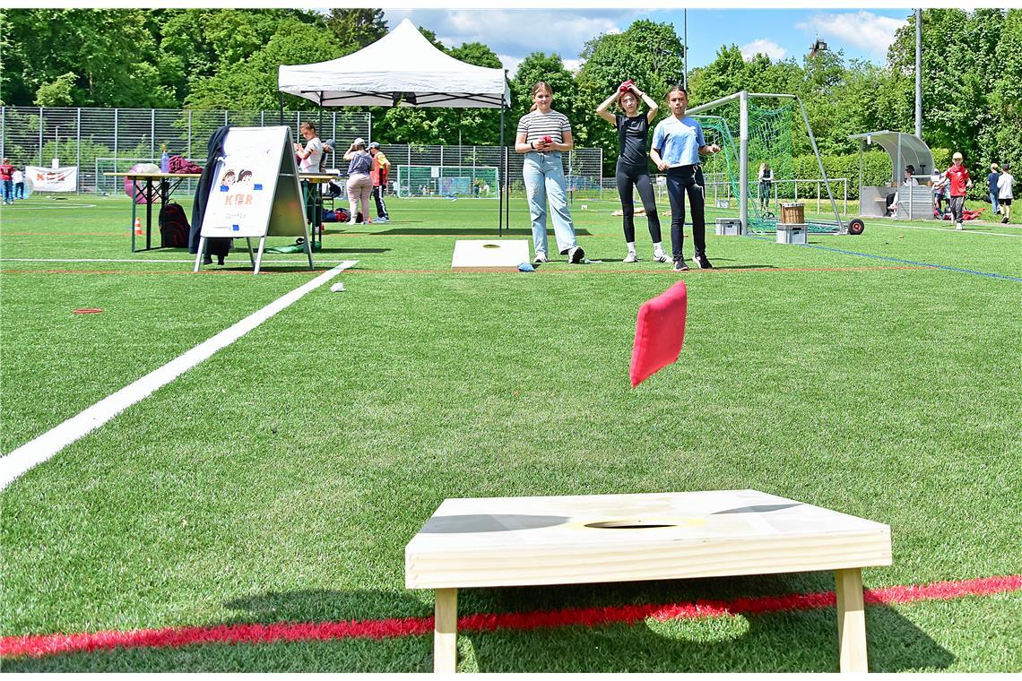 Das Team des Kreisjugendrings hat für das Sportfest auf dem Eugen-Adolff-Sportge...