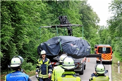 Das Testfahrzeug musste abgeschleppt werden. Foto: 7aktuell.de/Kevin Lermer