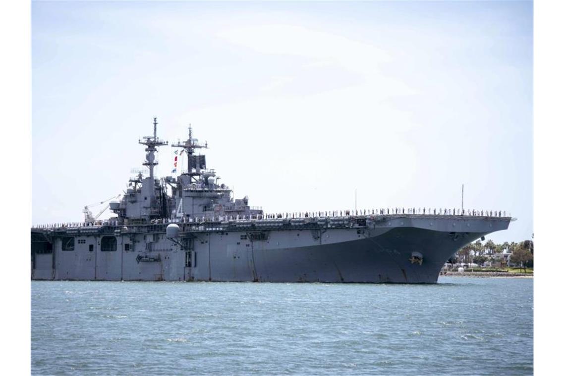 Das US-Marineschiff USS Boxer soll sich in internationalen Gewässern befunden haben, als sich die Drohne angeblich näherte. Foto: Petty Officer 2nd Class Jesse Mo/U.S. Navy/AP