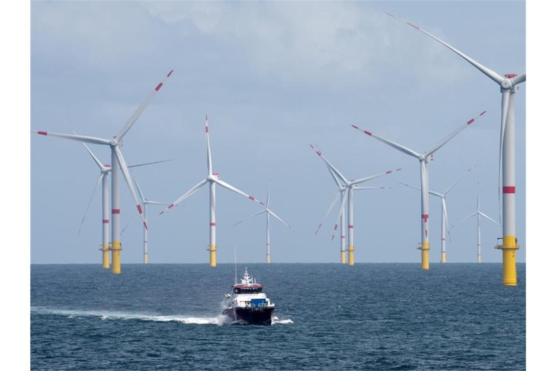 Windpark-Entwickler müssen teilweise entschädigt werden Das Versetzboot „Detector“ fährt durch den Offshore-Windpark „Nordsee 1“ vor der ostfriesischen Insel Spiekeroog. Foto: picture alliance / Ingo Wagner/dpa