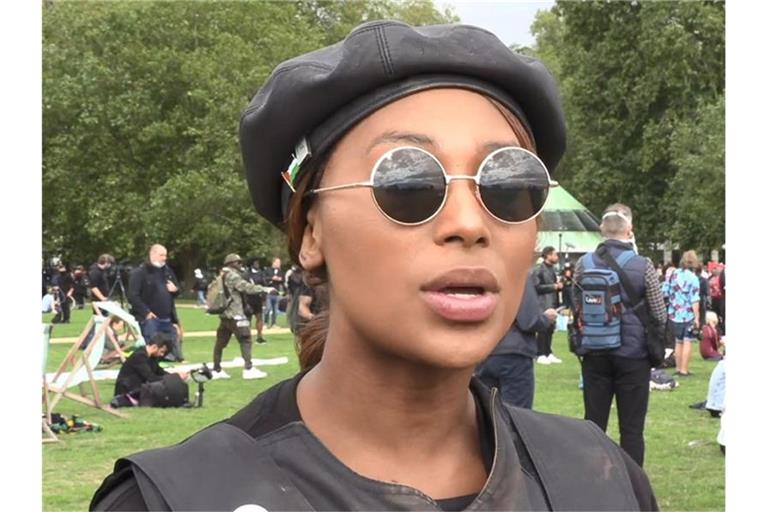 Das Videostandbild zeigt die Black-Lives-Matter-Aktivistin Sasha Johnson. Foto: Sasha Johnson/PA Wire/dpa