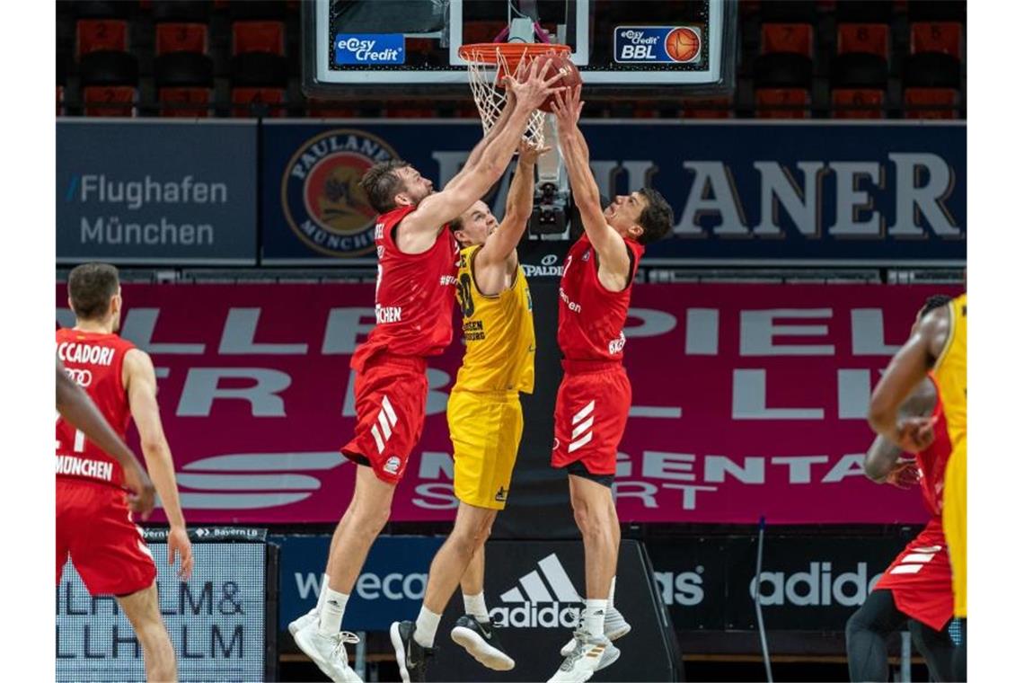 BBL-Viertelfinale: Bayern zittert, Alba entspannt Das Viertelfinal-Rückspiel zwischen Titelverteidiger FC Bayern München und den MHP Riesen Ludwigsburg dürfte spannend werden. Foto: Ulf Duda/fotoduda.de/BBL/Pool/dpa