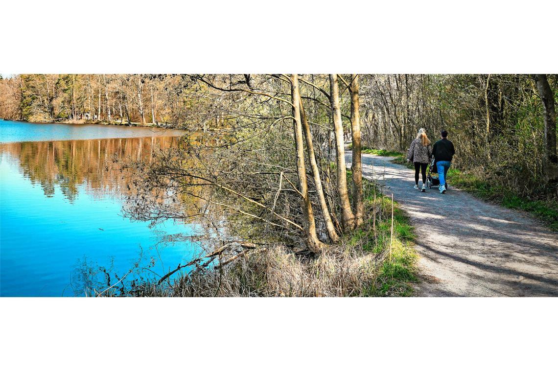 Besucher freuen sich über den Bärensee Das Wasser ist zurück im Bärensee.