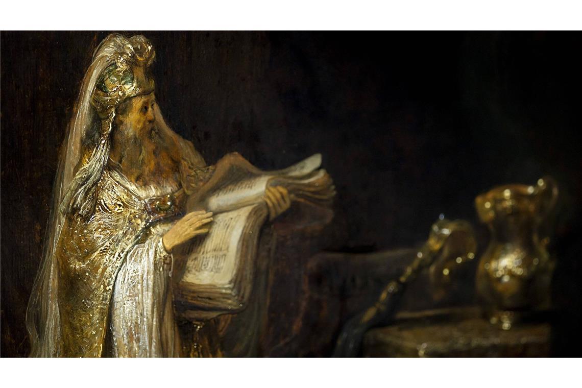 Das Werk zeigt, wie der Erzengel Gabriel dem Priester Zacharias die Geburt seines Sohnes Johannes des Täufers ankündigt.